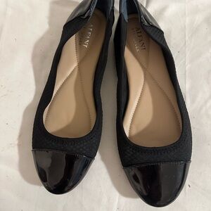 Alfani Black Flats with Patent Accents